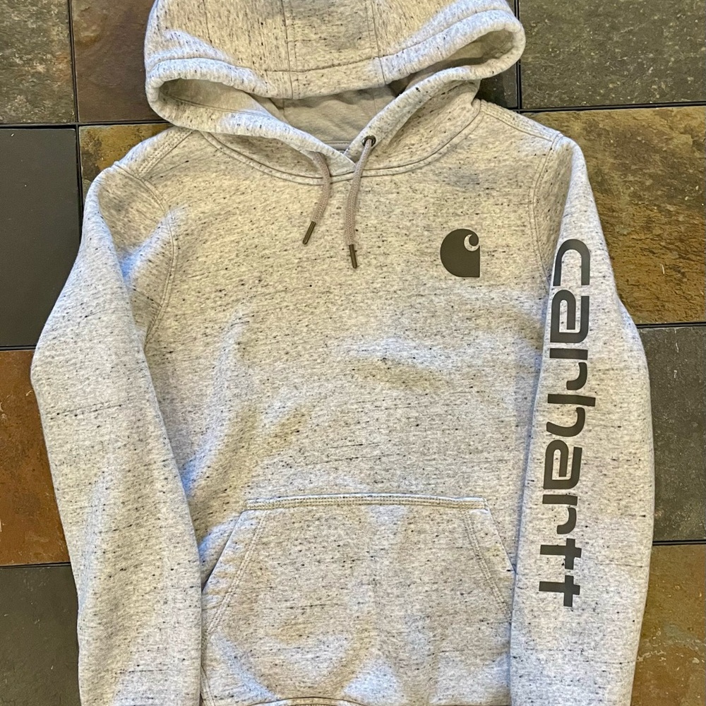 Carhartt Gray Pullover Hoodie with Logo